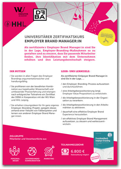 DEBA Employerbranding zErtifikatskurs Factsheet 2024-2025